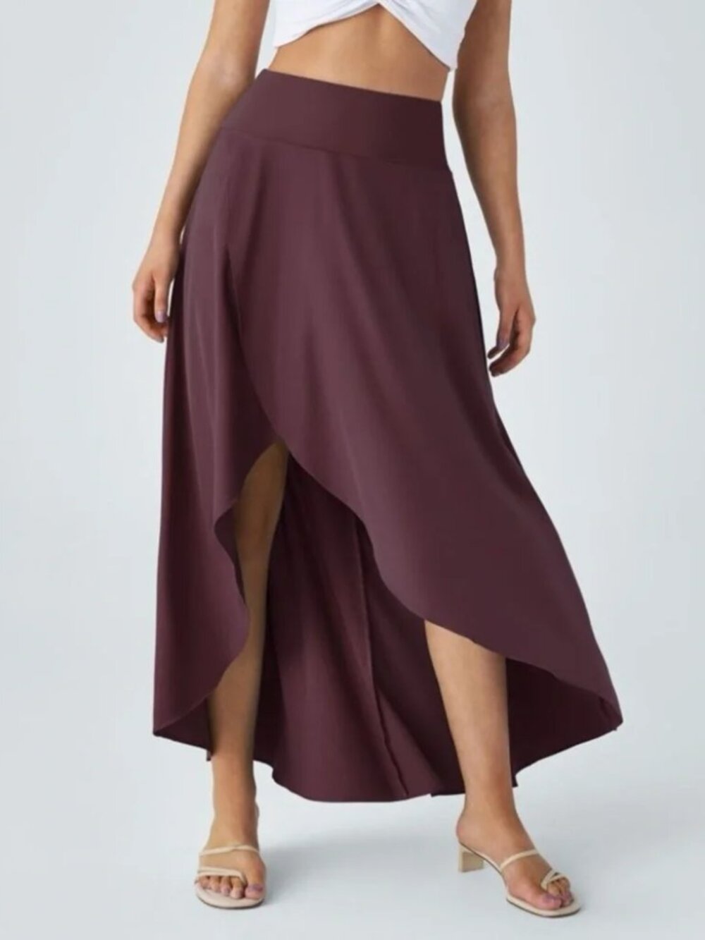 HALARA Breezeful Skirt Womens 3X Maroon Athletic Asymmetrical Maxi Stretch